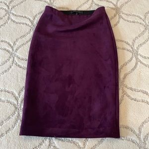 BCBG MAXAZRIA purple suede pencil skirt; barely worn